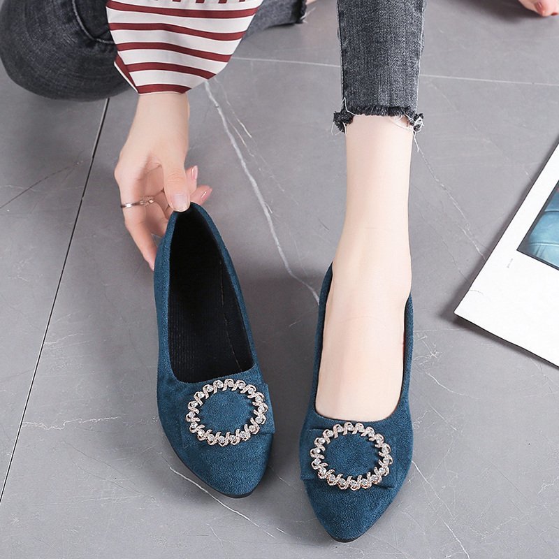 Dame elegante Ballerinas med glitrende strass-accents og blødt overmateriale Stilla