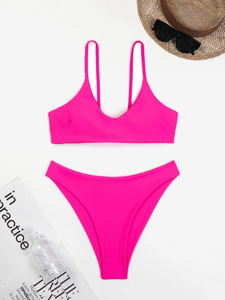 Femme Minimalist Højt Skåret Bikini-Sæt Stilla
