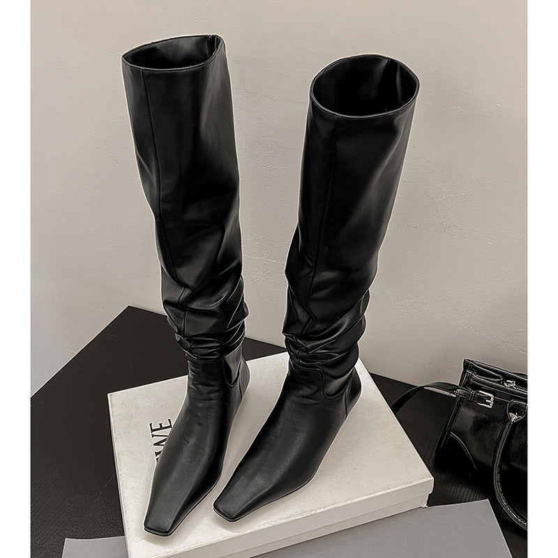 Femme Over-the-Knee Nubuck Slouchy Støvler med spids tå Stilla