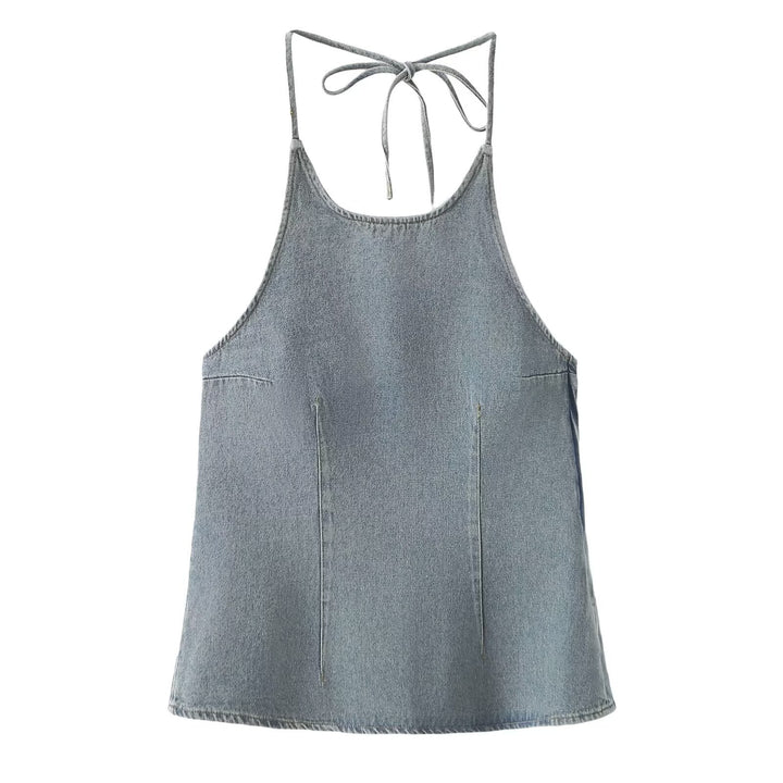 Femme Denim Halter-Top med skræddersyet snit Stilla