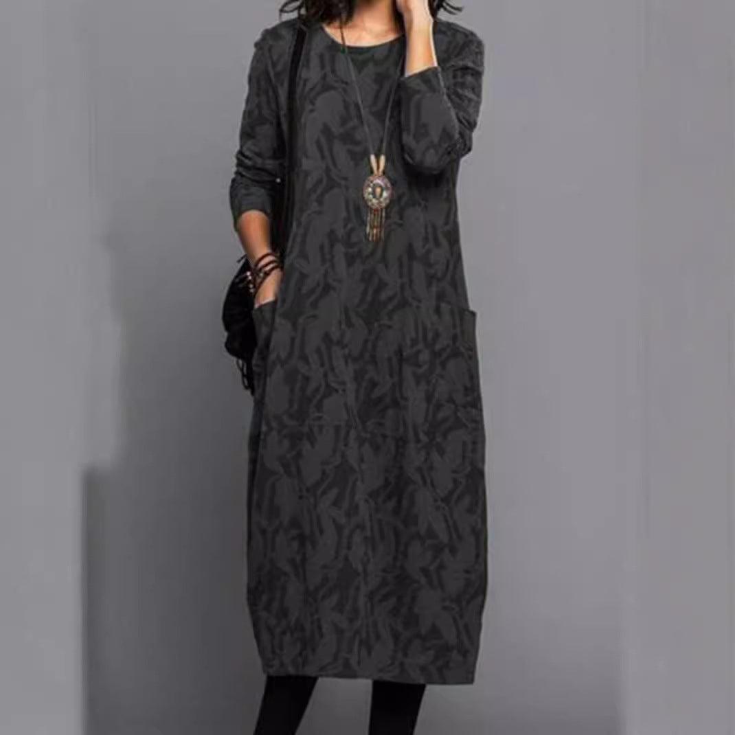 Dame Longsleeve kjole i elegant layering-stil Stilla