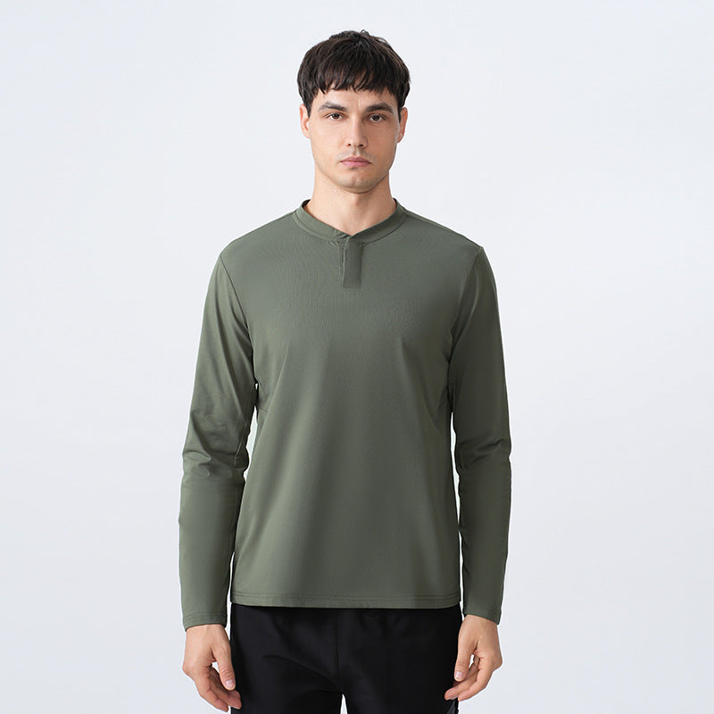 Herren Langarmshirt med komfortabel krave og innovativ materialeteknologi Stilla