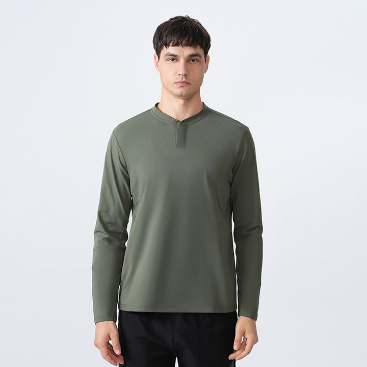 Herren Langarmshirt med komfortabel krave og innovativ materialeteknologi Stilla