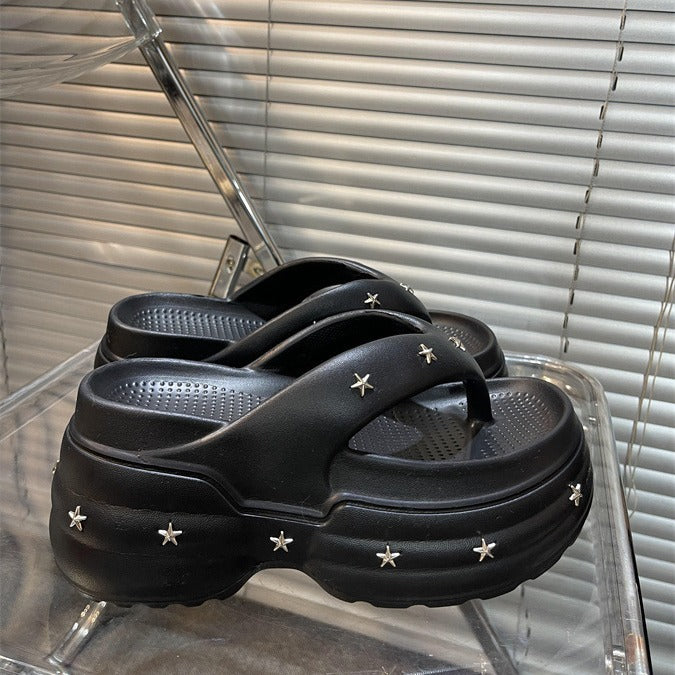 Dame Trendy Plateau-Sandaler med Stjerneudsmykning Stilla