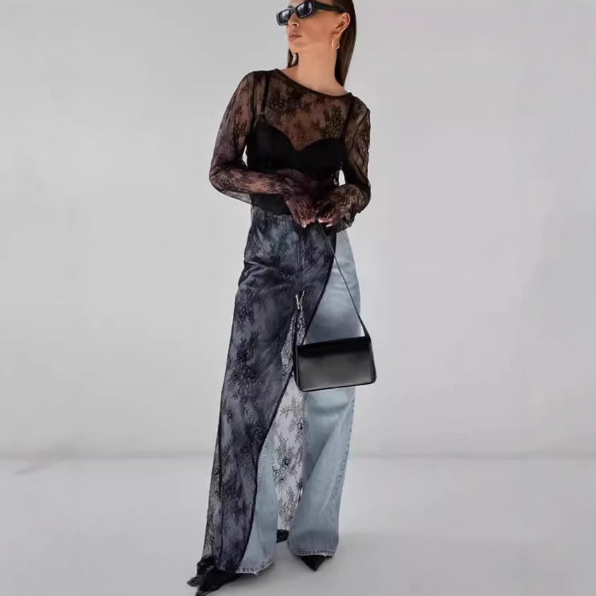 Dame elegant spidse og løse jeansbukser Stilla