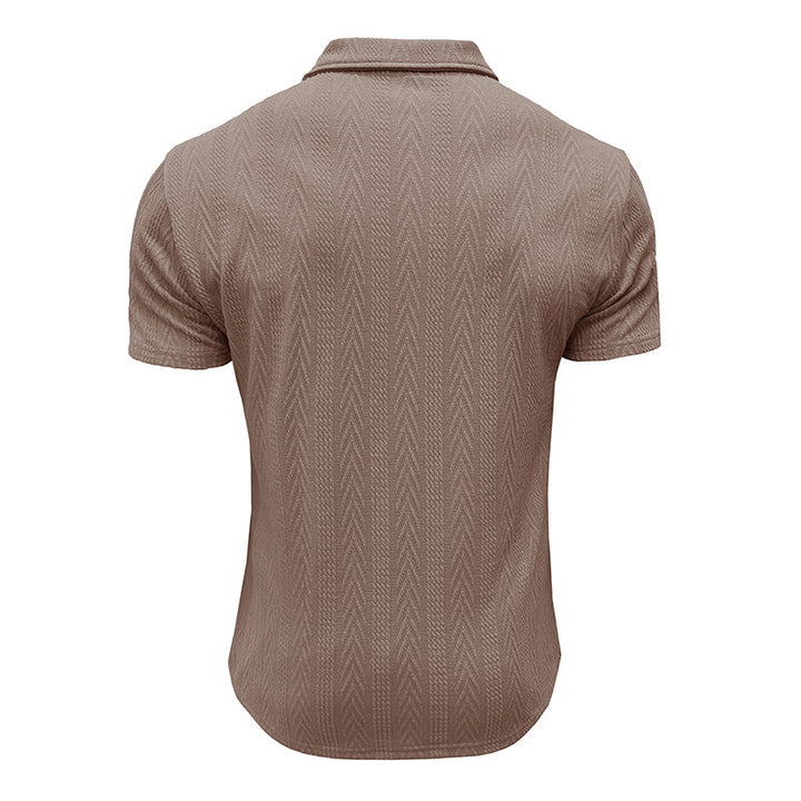 Herrer polo shirt med struktureret jacquard mønster og fashionable krave Stilla