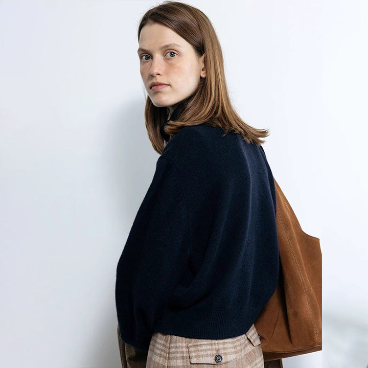 Damer Langærmet Sweater med Høj Krave Stilla
