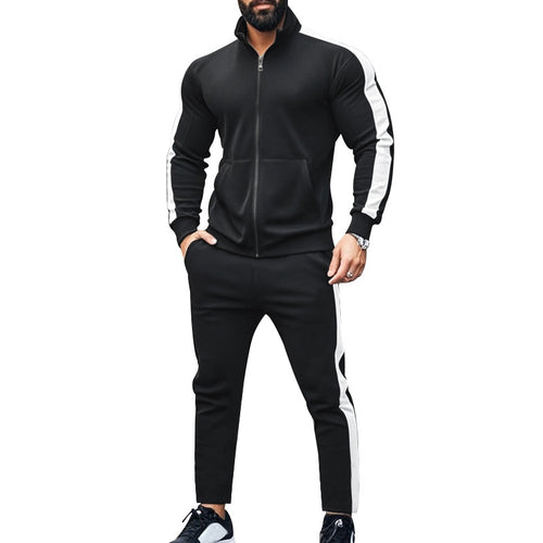 Herre sporty fritids-sæt med lynlåsjakke og moderne joggingbukser Stilla