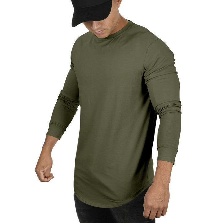 Herrer afslappet langærmet T-shirt med moderne snit og elastiske manchetter Stilla