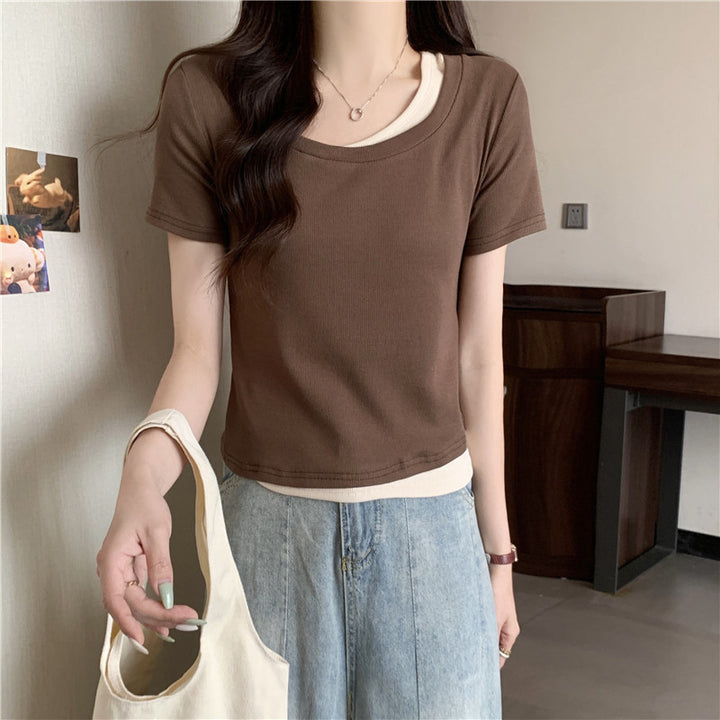 Femme Soft-Fit Lagdeling Rund hals T-Shirt Stilla