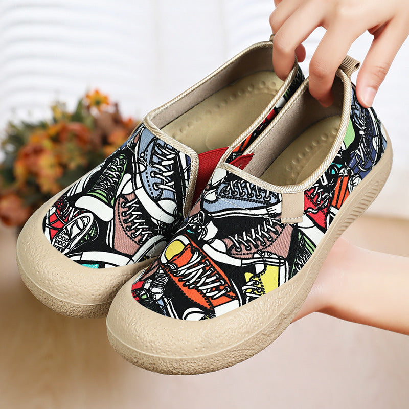 Femme Stylish Slip-On Clogs med kunstnerisk grafikdesign Stilla