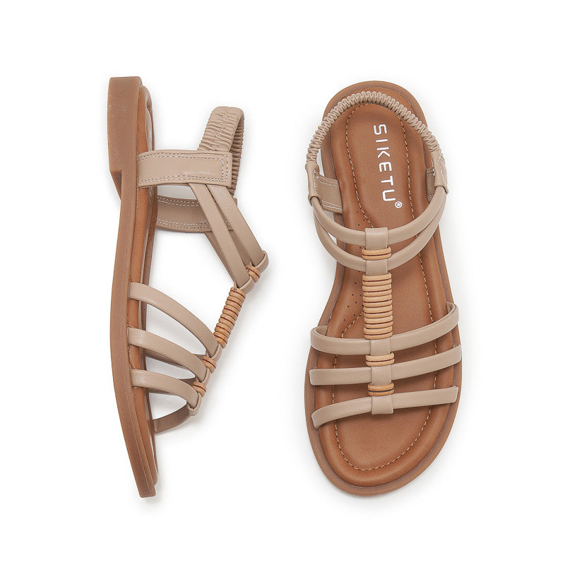 Dame sandaler med elastiske remme og polstret sål Stilla