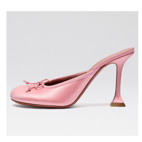 Femme Stilfulde High-Heel Mules med Dekorativt Sløjfe-Detalje Stilla