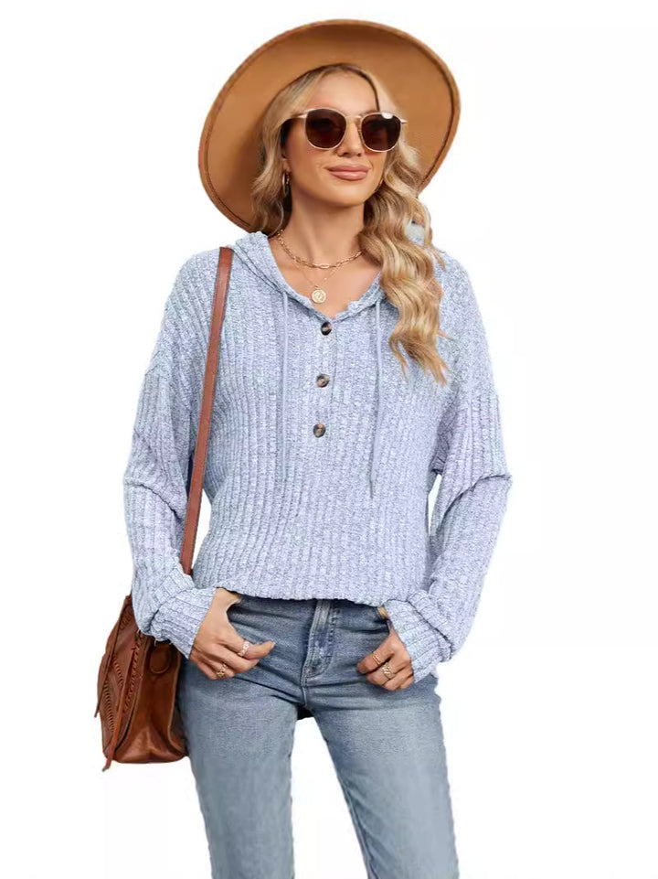 Femme Hætte-Ribstrikpullover Stilla