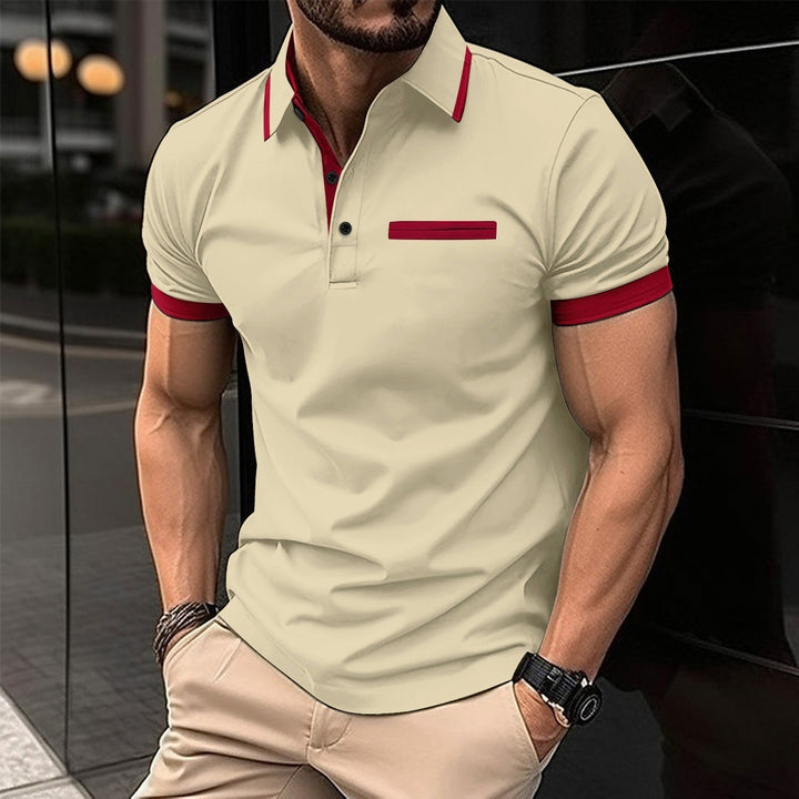 Herrer polo shirt med fashionable kontrastdetaljer og kvalitetsbomuld Stilla