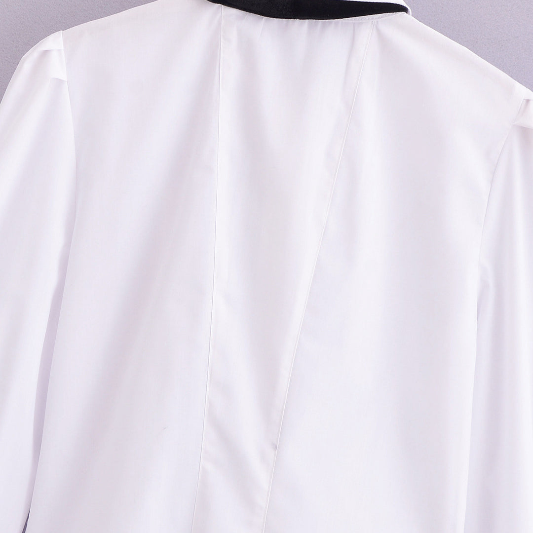 Dame Langærmet elegant Bluse med sløjfe-detalje Stilla