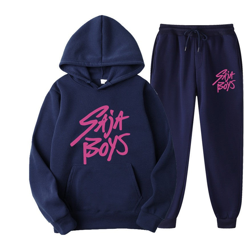 Kvinders hoodie og joggersæt med moderne grafisk print Skovae