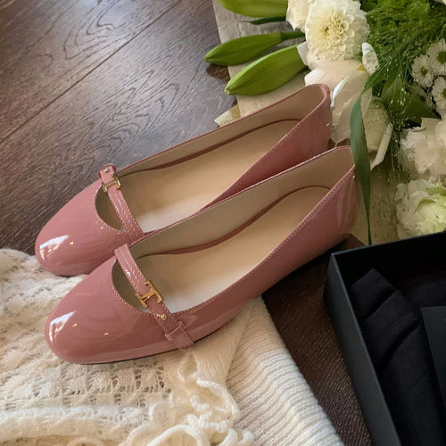Dame Chic Spids Tå Mary Jane Ballerinas med Spænde-Detalje Stilla