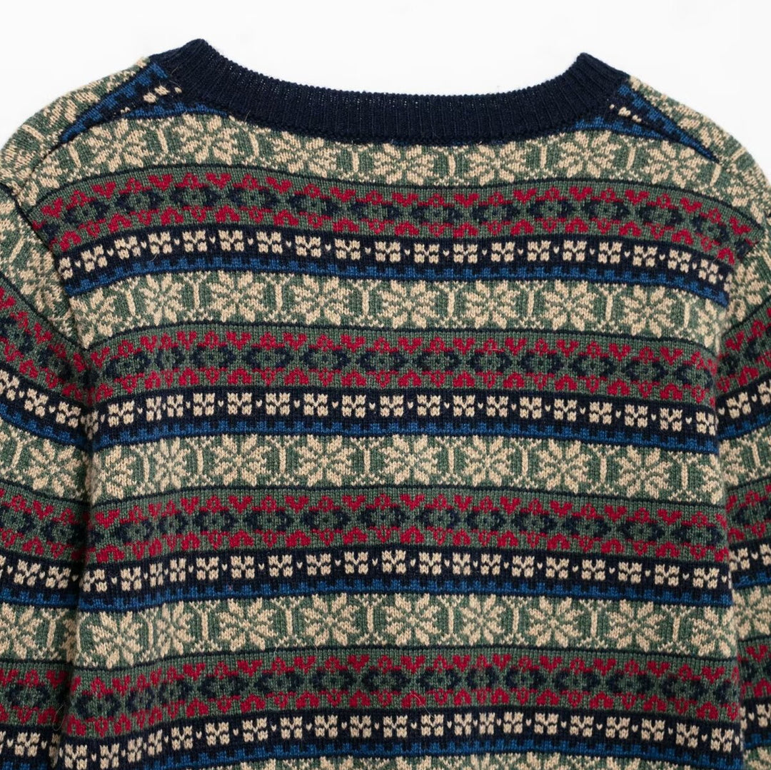 Femme Cozy Cropped Strikpullover med festligt mønster Stilla