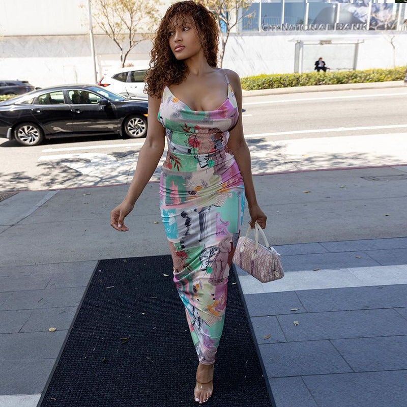 Dame Bodycon Blomster MIDI Kjole Stilla