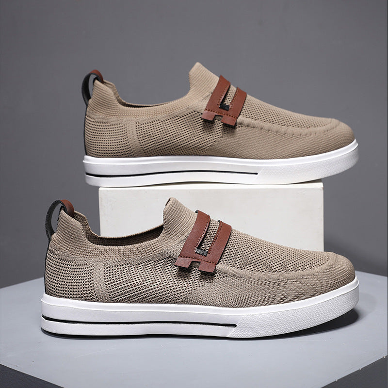 Herrer Åndbare Slip-On Fritids Sneakers med Stilfulde Accenter Stilla