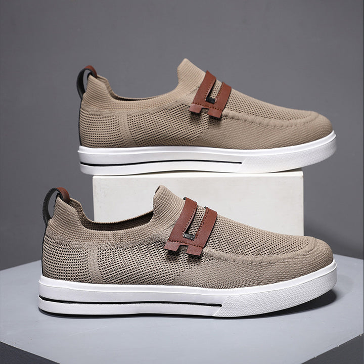 Herrer Åndbare Slip-On Fritids Sneakers med Stilfulde Accenter Stilla