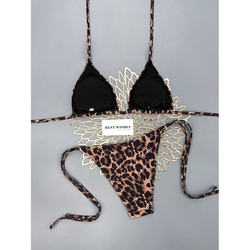 Dame Triangel-Bikini med dyreprint Skovae
