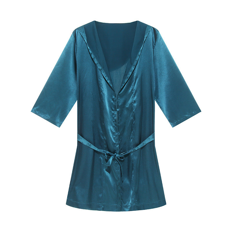 Herrer let satin-kimono med afslappet snit Stilla