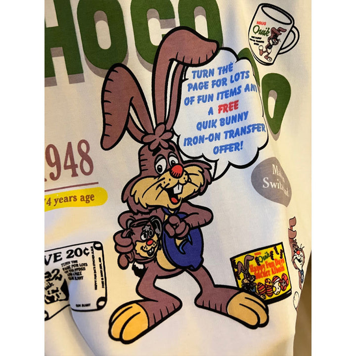 Dame T-shirt med kreativt cartoon-tryk og afslappet snit Stilla