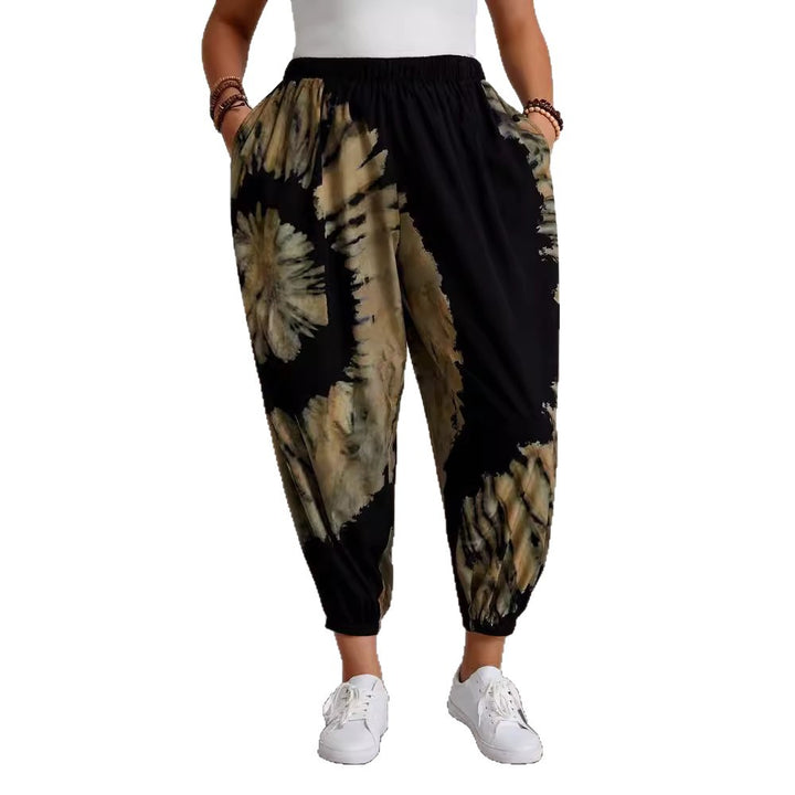 Dame Mode Baggy-Bukser med elastisk talje og trendy batikdesign Stilla