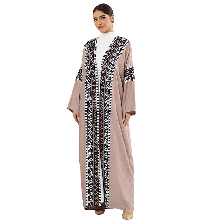 Dame Mode Kaftan med kunstneriske dekorationer Stilla