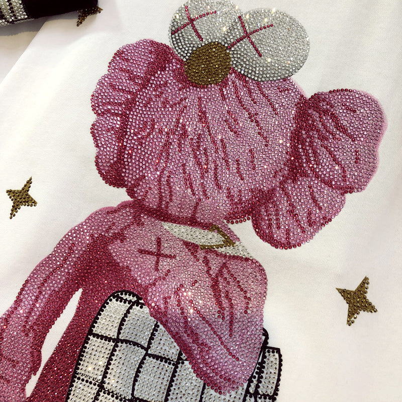 Dame T-shirt med glitrende bærendesign og afslappet snit Stilla