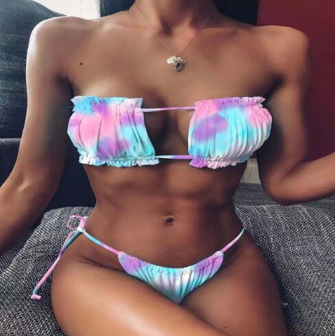 Dame sommerfugltryk To-delt bikini-sæt Stilla