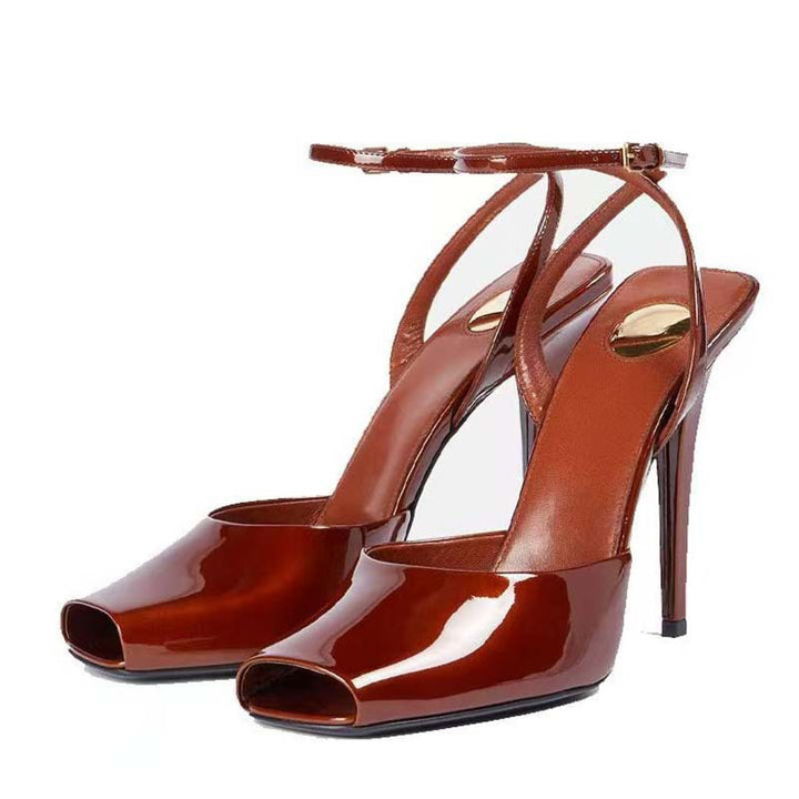 Femme Open-Toe Slingback High Heels med elegant ankelrem-detalje Stilla