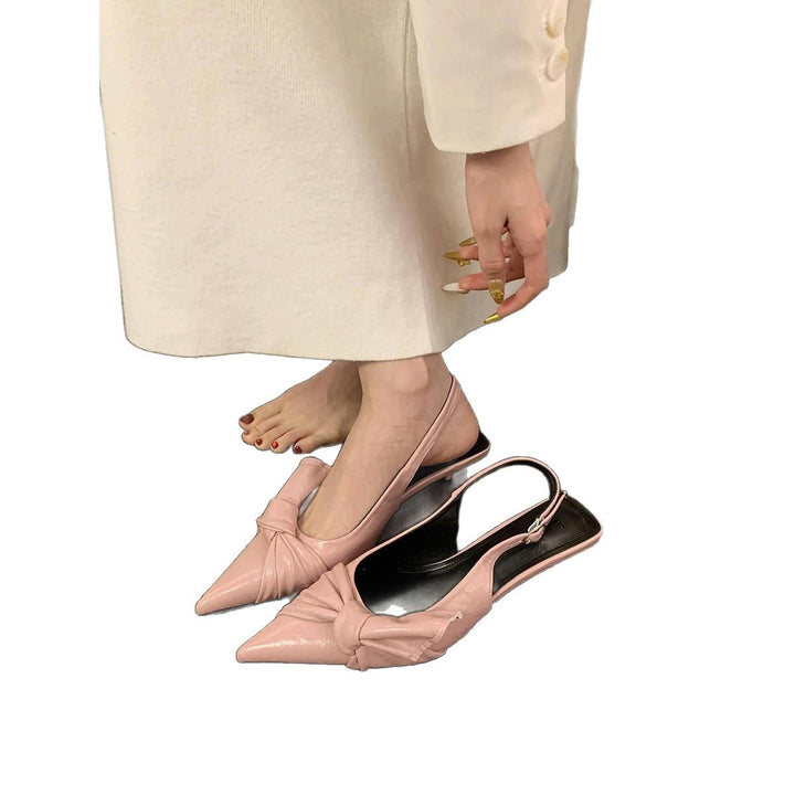 Damer Elegante Spids Slingback Pumps med Sløjfe Akcent Stilla