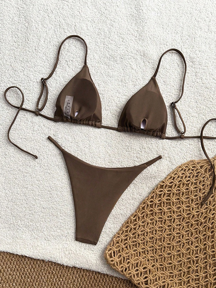 Dame Triangel-Bikini-Sæt med raffineret batikdesign Skovae