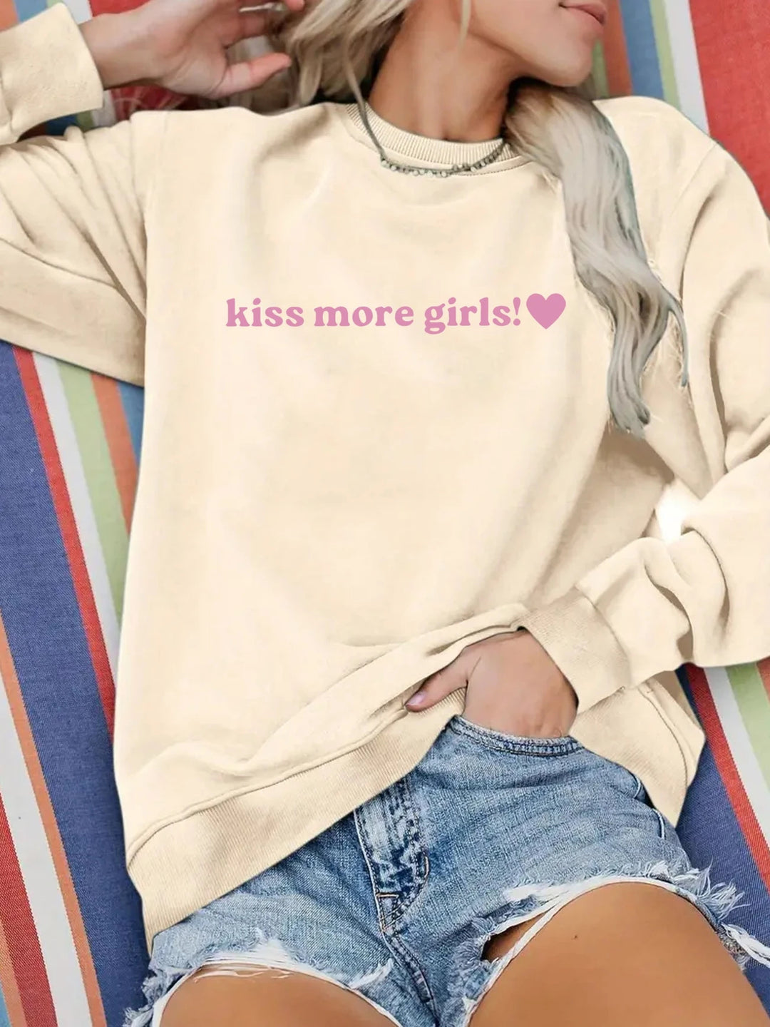 Kvinders sweatshirts med inspirerende tekst og afslappet pasform Stilla
