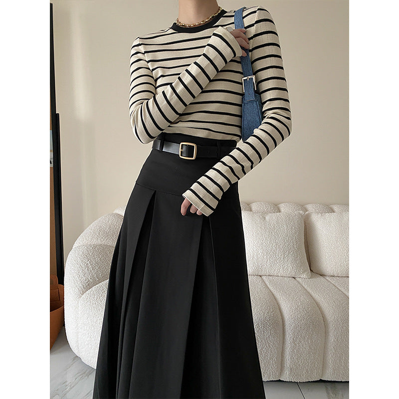 Kvindemor Long Sleeve Shirt med Stribet Mønster Stilla