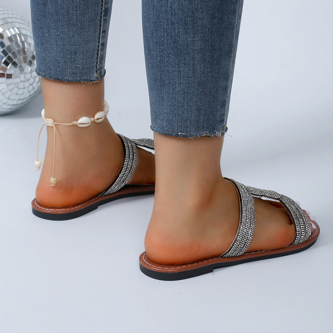 Dame Glamourøse Slippers med glimtende accenter og justerbare stropper Stilla