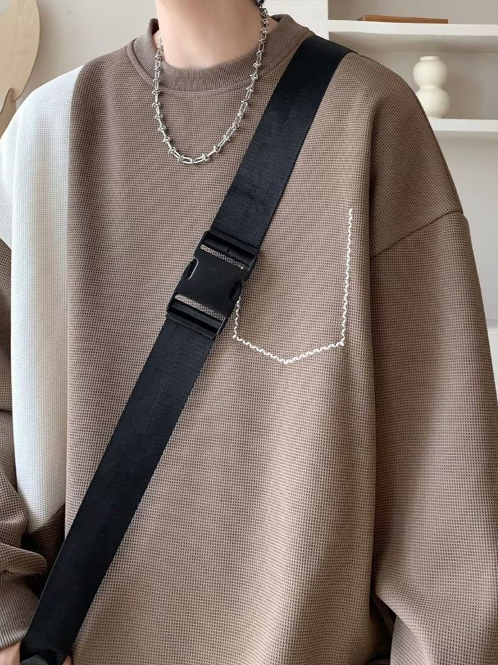 Herrer afslappet sweatshirt med unikt design og praktisk brystlomme Stilla