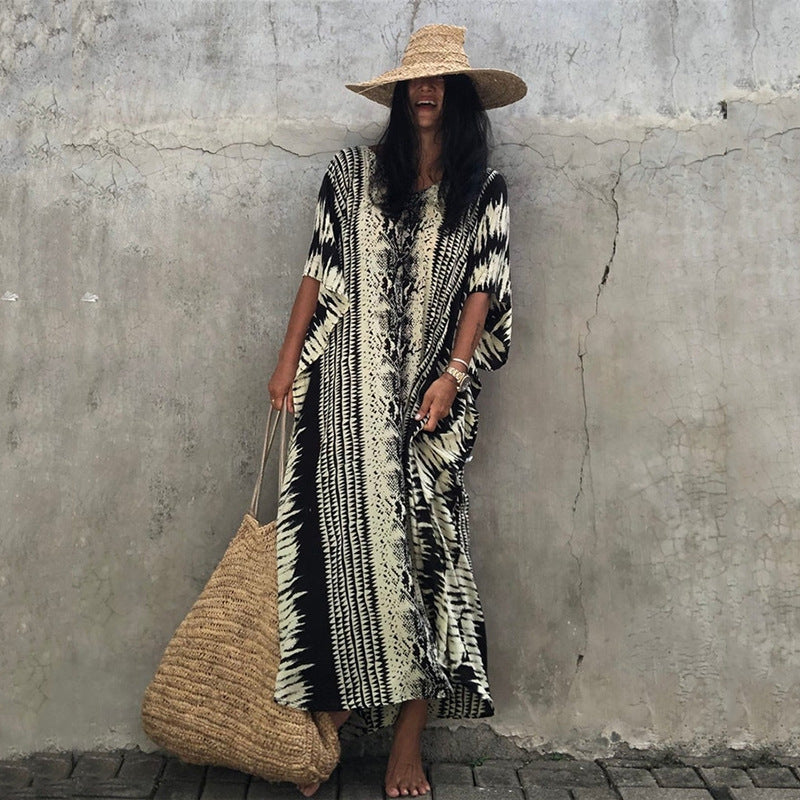 Kvinder Casual Bohemian Kaftan Kjole Stilla