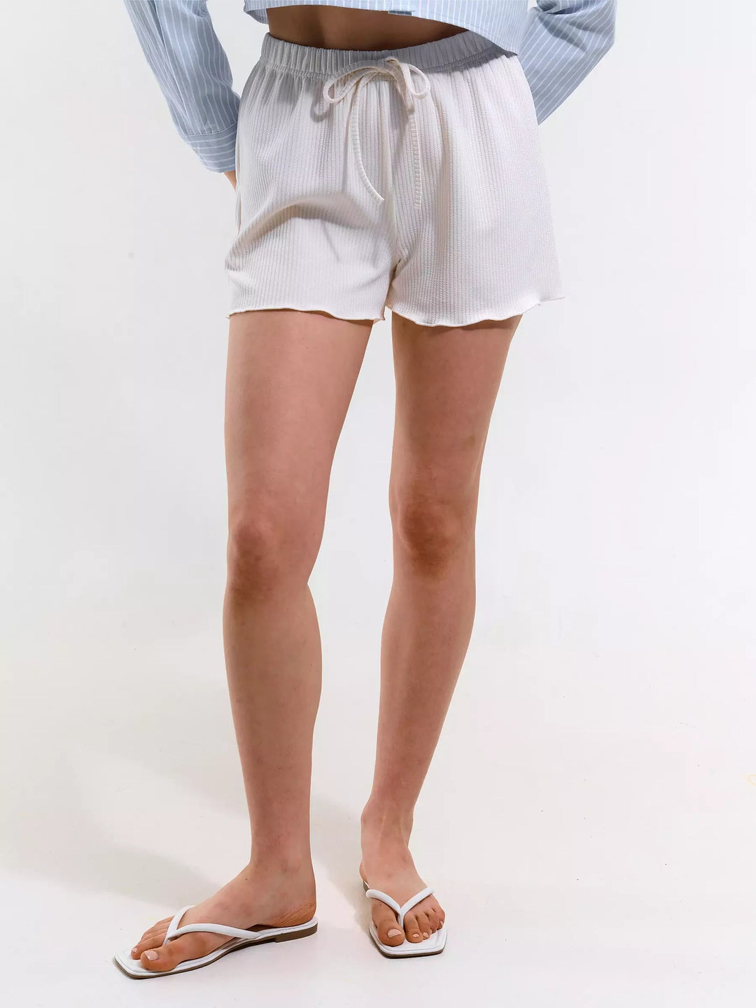 Dame Relaxed Fit Rynkebund Shorts Stilla