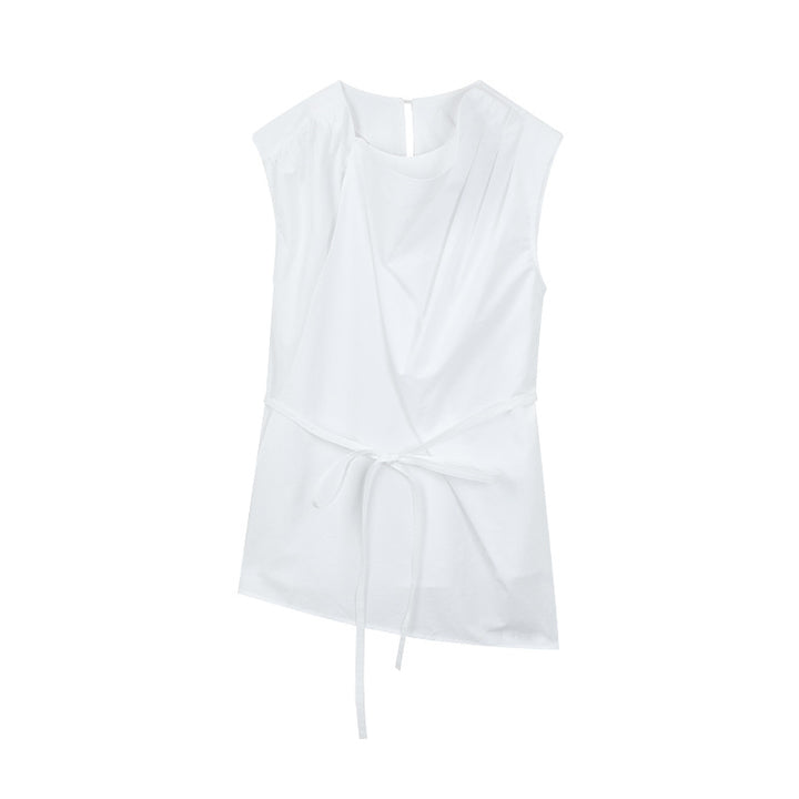 Dame elegant indpakningsoberste med innovativ drapering Stilla