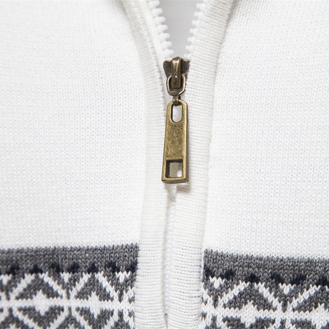 Herre strikpullover med halv højtstående krave og moderne mønster Stilla