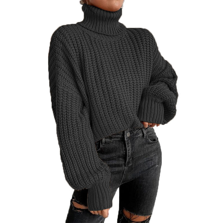 Dame hyggelig rullekravesweater lavet af blødt strik Stilla