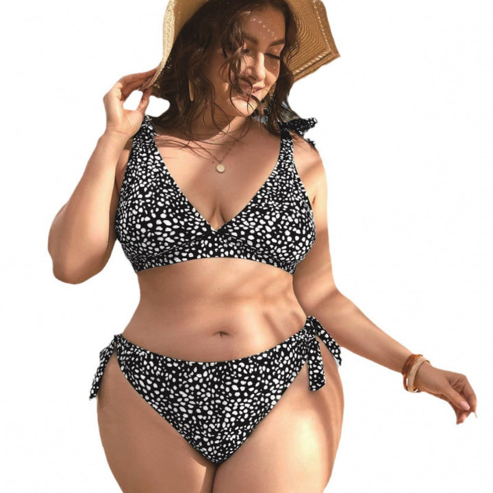 Damer triangel-bikini med legende sløjfer og moderne mønster Skovae