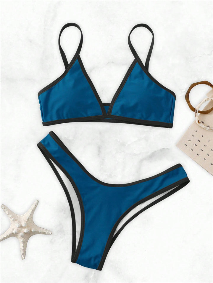 Dame Triangel-Bikini med elegant søm og sportlig snit Skovae