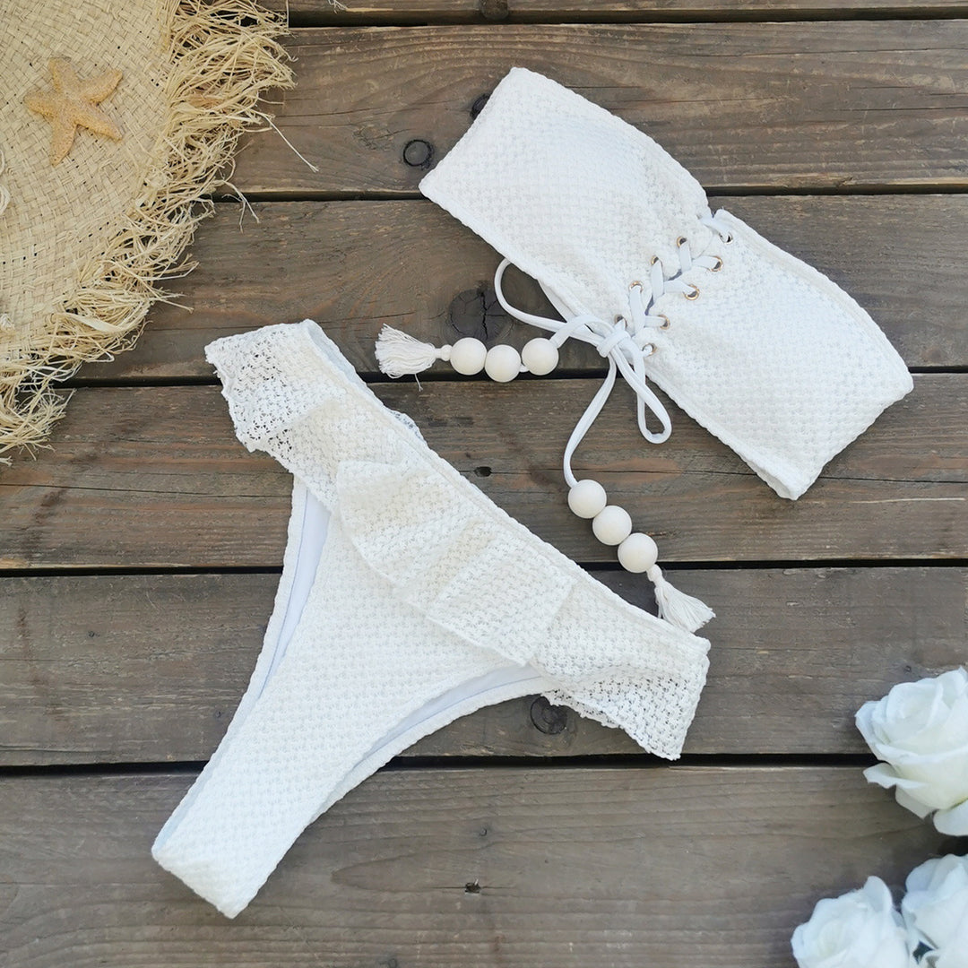 Dame Bikini-sæt med raffinerede frynse detaljer og legende design Stilla