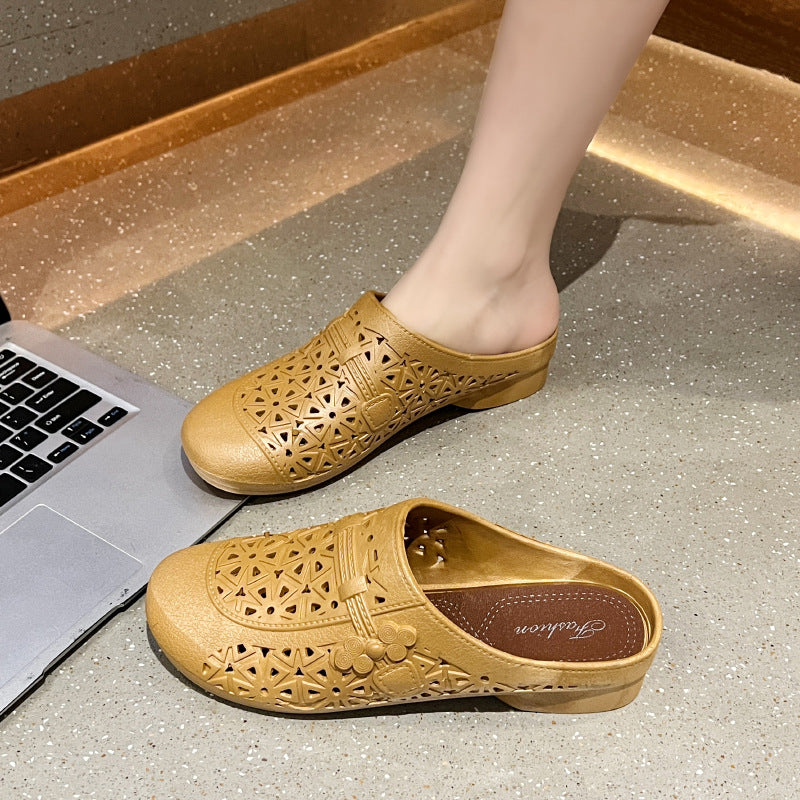 Dame Åndbare og skridsikre Clogs med blomster cut-out design Stilla