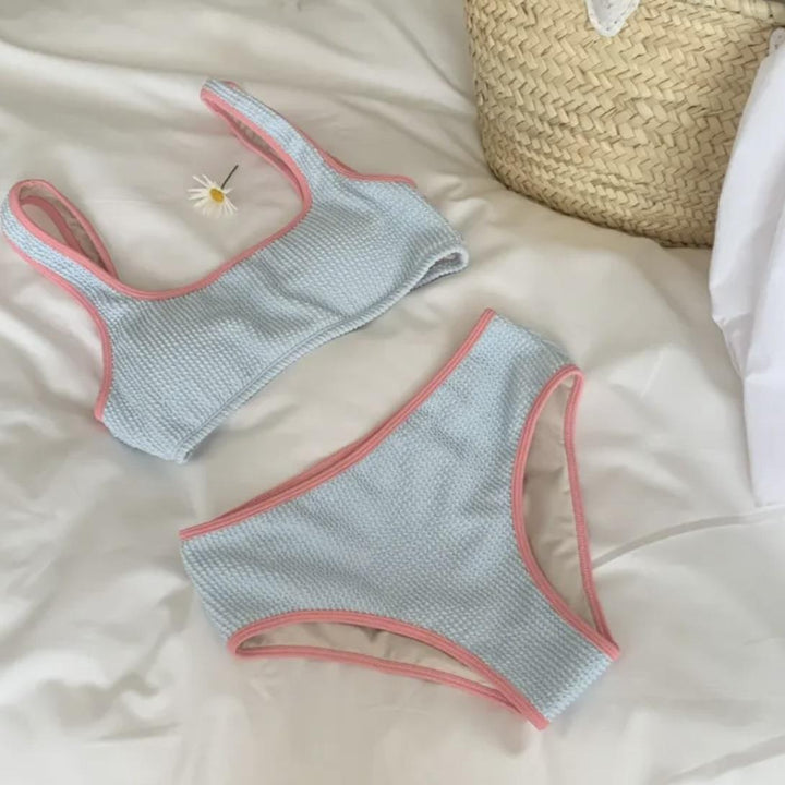 Femme Waffle Struktur Bikini Sæt Stilla